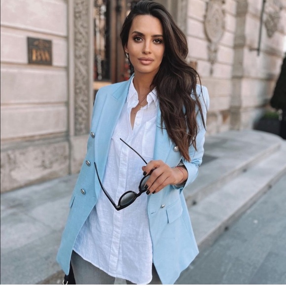 ZARA Double Breasted Balmain Style Blazer - Picture 5 of 16